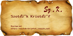 Szoták Kristóf névjegykártya