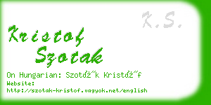kristof szotak business card